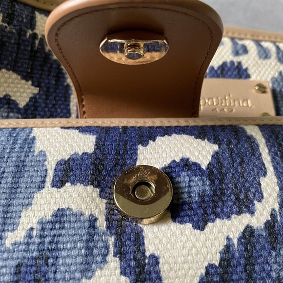 📦 SOLD 📦 Spartina 449 Shoulder Bag / Wallet Set Linen Leather Retired Design - Picture 8 of 11